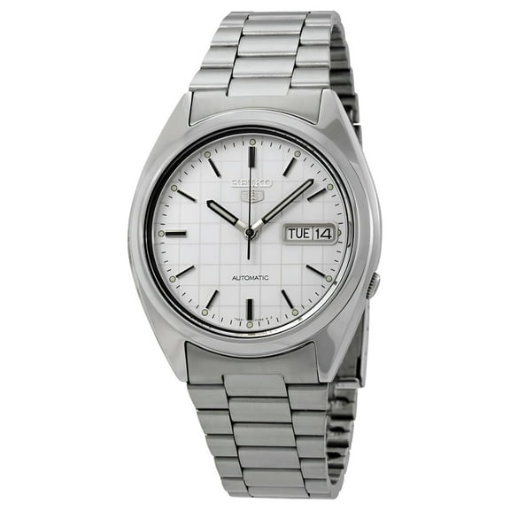 Seiko Series 5 Automatic White Grid Dial Men's Watch SNXF05