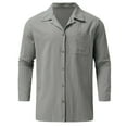 thumbnail image 2 of TAIAOJING Mens Long Sleeve Shirts Mens Classic Solid Color Pocket Button Down Blouse Shirt, 2 of 5