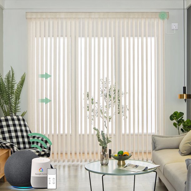 Yoolax Motorized Vertical Blind Smart Vertical Window Blinds Light