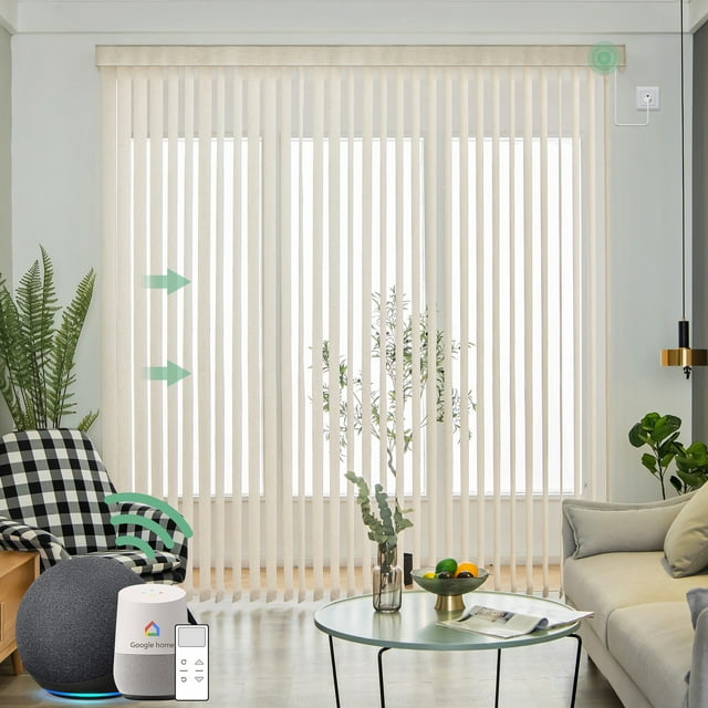 Yoolax Motorized Vertical Blind Smart Vertical Window Blinds Light ...