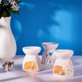 thumbnail image 5 of White 3pcs Hollowing Ceramic Tealight Candle Holder Sakura/Love/Peach Blossom Hollowing Pattern Aroma Burner for Fragrance Aromatherapy Essential Romantic, 5 of 5