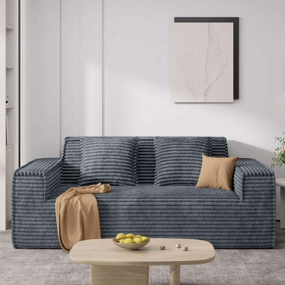CQSXDA Deep Seat 75 Inch Modern Loveseat Sofa No Assembly ,For Living Room Bedroom And Apartment Use, Gray
