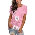 thumbnail image 4 of IchuanyiWomen Crewneck Print Short Sleeve T-Shirts Summer Tees Loose Fit Graphic Tops, 4 of 6