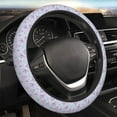 thumbnail image 4 of Cauagu Purple Butterfly Print Car Steering Wheel Cover - Universal Car Accessory for Diverse Cars for Steering Wheel with a Diameter of 14.5"-15", 4 of 7