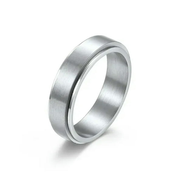Blue/Gold/Silver/Black Spinner Band Women Men's Titanium Brushed Ring Size 5-12