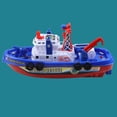 thumbnail image 4 of Barco de juguete modelo ligero con sonido de música y rociador de agua Super homeMX Barco eléctrico de bomberos, 4 of 5