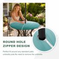 thumbnail image 4 of Round Outdoor Tablecloth with Umbrella Hole and Zipper, Teal Green Ombre Tablecloth with Elastic Waterproof, Contemporary Gradient Abstract Art Patio Table Covers for 55" - 60" Picnic Pool Tables, 4 of 9