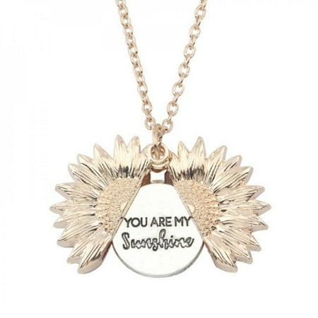 

Creative Double Layers Lettering Sunflower Pendant Birthday Valentine Day Best Gifts For Girlfriend Wife Mother
