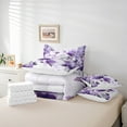 thumbnail image 4 of Chic Floral Twin Comforter Set 7 Pieces Women Hydrangea Flower Bedding Comforter Sets,Purple Ombre Bed in a Bag Gradient Oil Painting Bedding Set,Vintage Watercolor Bed Sheets Set, 4 of 6