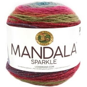 Angle View: Lion Brand Yarn Mandala Sparkle Astrid Metallic Self-Striping Light Acrylic Multi-Color Yarn