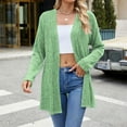 thumbnail image 2 of miqiqism Woman Soft Knit Cardigan Sweater with Pockets Lightweight Long Sleeves Sweaters Tops,Undaunted__Green,Large, 2 of 6