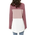 thumbnail image 7 of Hibeli Women Causal Contrast Color Tunic Tops Round Neck Long Sleeves Color Block Tunic Top Shirt, 7 of 7