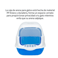 thumbnail image 2 of Arenero Cerrado Para Gato Con Pala Puerta Malubero Azul Blanco, 2 of 5