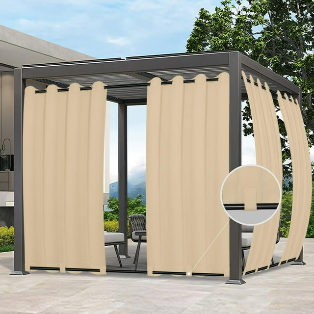 Cortina Easy-Going Impermeable y a Prueba de Viento 137x244 cm Beige