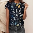 thumbnail image 2 of Gibobby Playera Corte clásico para Mujer Camiseta manga corta informal con cuello redondo estampada a la moda para mujer(Azul,G), 2 of 4