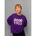 thumbnail image 2 of Good Vibes - Pink Emojis Graphic Women's Sweatshirt, 2 of 4