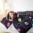 thumbnail image 4 of Manfei Neon Stripe Kitten Bedding Comforter Set,Cute Cartoon Cat Twin Comforter Sets,Colorful Pet Animal Bedding Set For Girls,Microfiber Bedroom Decor Reversible,2 Pieces, 4 of 8