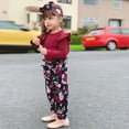 thumbnail image 3 of SANMIO Toddler Girl Clothes Outfits Cute Ruffle Sleeve Shirt Floral Pant+Headband 3Pcs Baby Girl Clothing Set 1-6T, 3 of 8