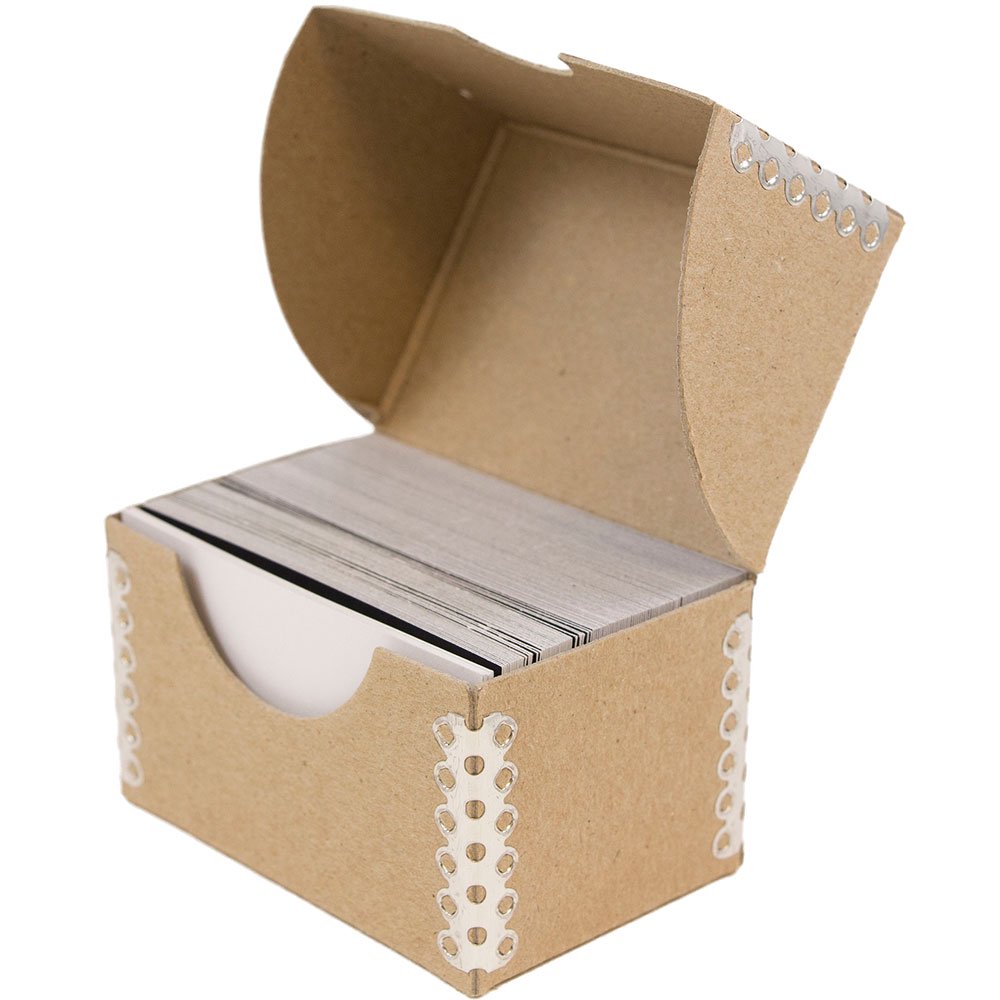 JAM Business Card Box, 1/Pack, 2.3x3.5x2, Brown Kraft with Metal Edge