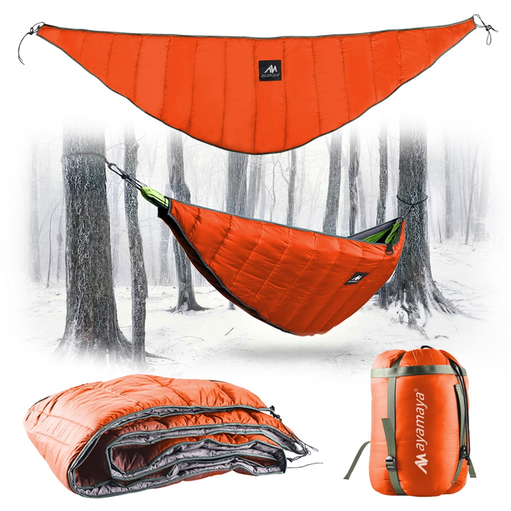 IClover Full Length Hammock Underquilt Camping Hiking Under Quilt Winter Warm Blanket US Orange