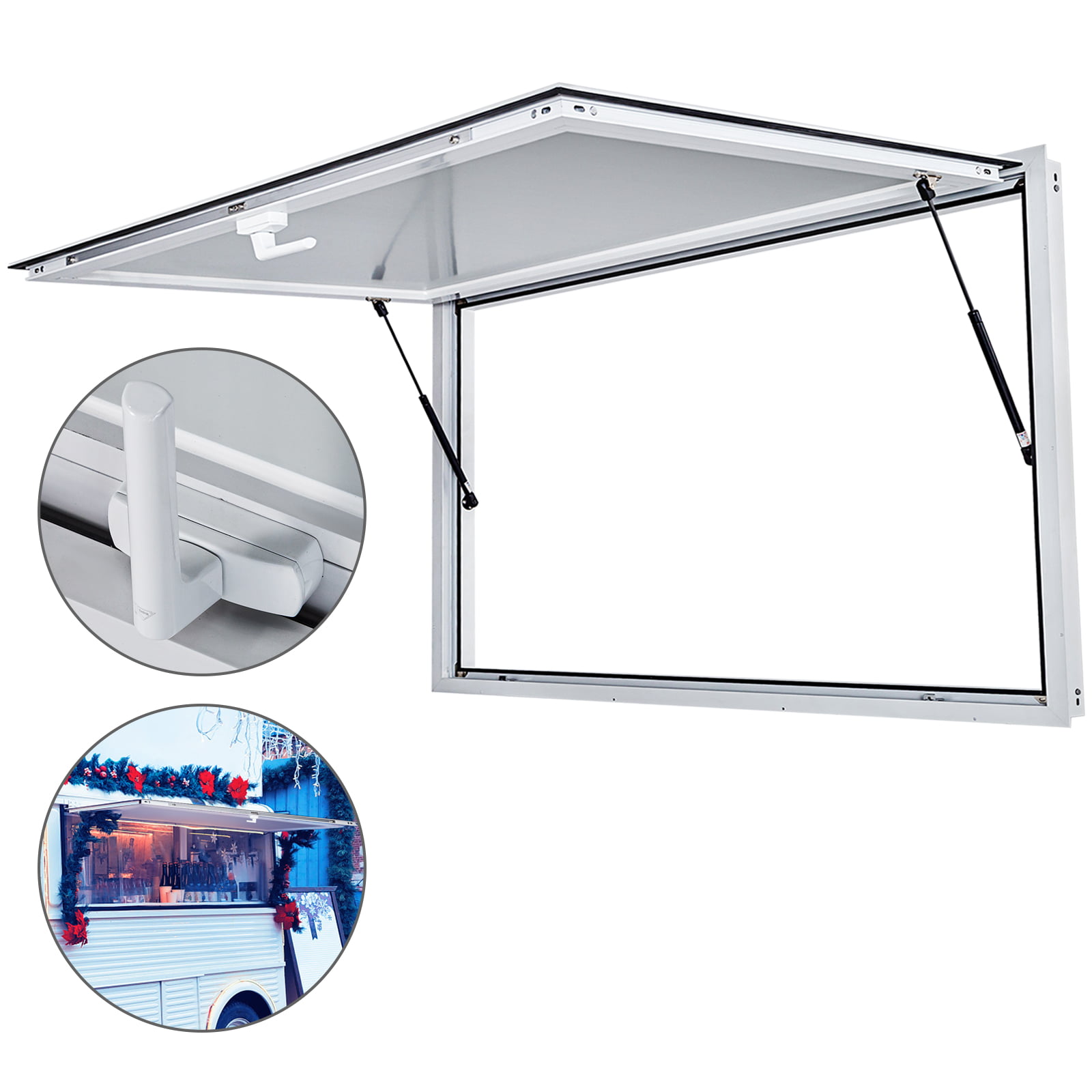 Concession Stand Trailer Serving Window w/ Awning Cover 2 Window53" x 33"