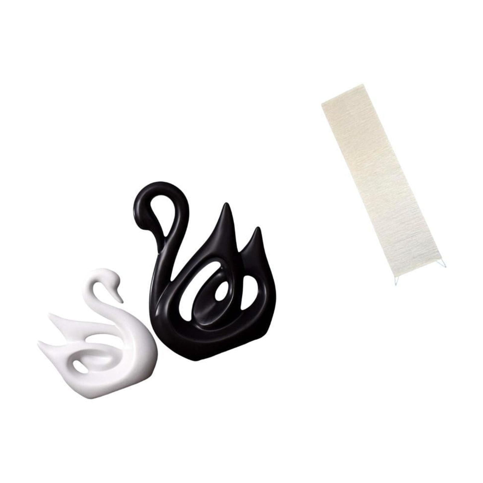 2 Pieces Ceramic Swan Statue Paper Floor Lamp Shade Deer Sculpture Minimalist Design for Living Room Office Decor