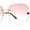 Gold Pink, variant on Womens Rimless Oversized Butterfly Rhinestone Bevel Lens Sunglasses Gold Black Orange