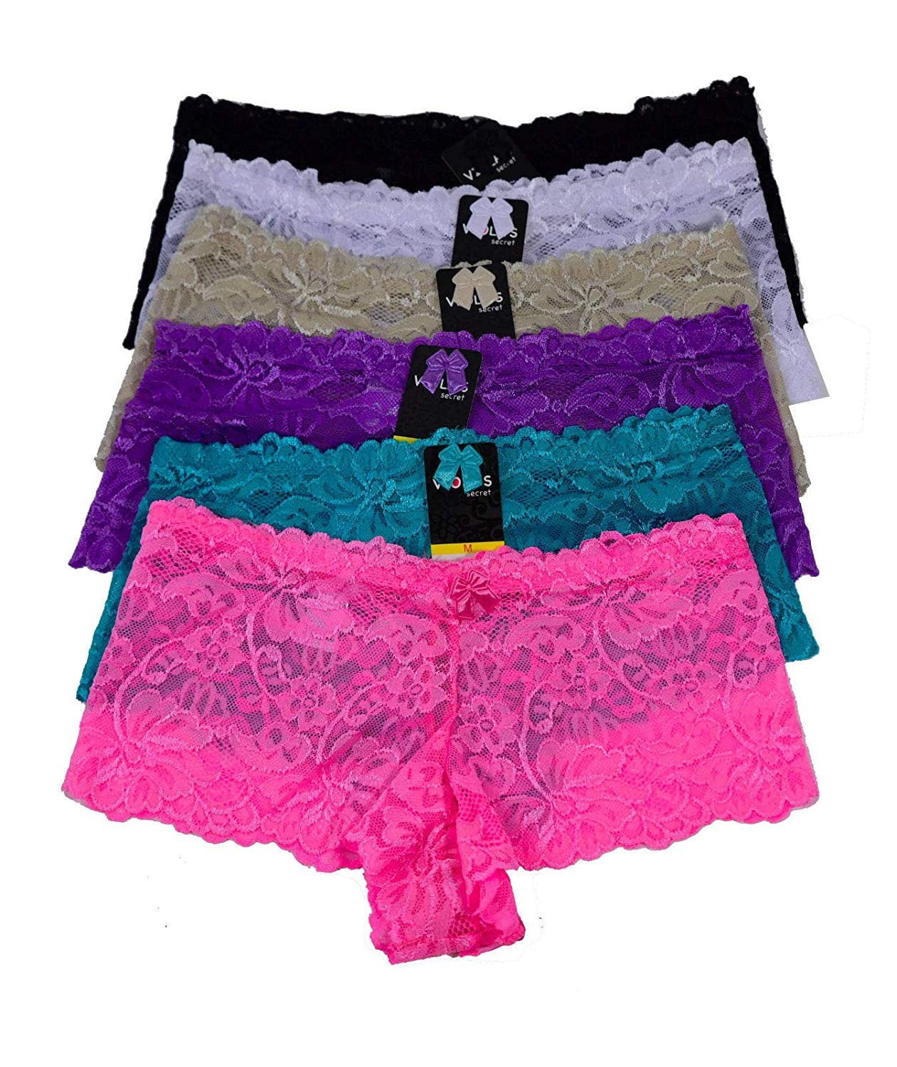Iheyi Iheyi 12 Pieces Women's Sexy Boxer Hipter Boyshort Lace