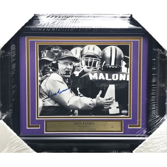 Don James Autographed Framed 8x10 Photo Washington Huskies MCS Holo #88803