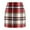 Red, variant on Women's Wool Plaid Mini Skirt High Waisted Pencil Bodycon Fall Winter Skirts