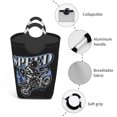 thumbnail image 2 of DouZhe 50L Rectangular Laundry Basket, Retro Fashion Motorcycle Prints Waterproof Foldable Laundry Hamper with Aluminum Handles, 2 of 6