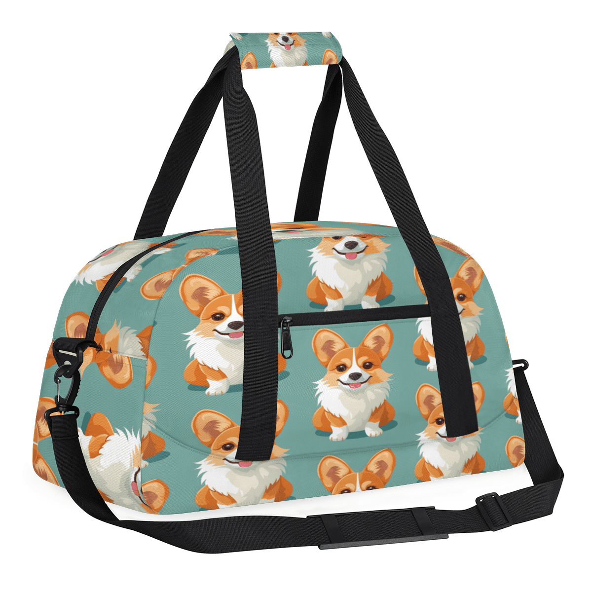 Herdesigns Dog Sports Duffle Bag for Women & Men, Puppy Dog Gym Bag Dance Bag Overnight Bag Carry On Weekender Travel Bag