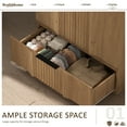 thumbnail image 6 of Brafabhome 67"H Fluted Armoire Wardrobe Closet with Drawer, Wooden 2 Doors Wardrobe Cabinet with Hanging Rod & Adjustable Shelf for Bedroom | Nature, 6 of 10