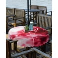 thumbnail image 2 of Fsddascl Red Rose Fantasy Outdoor Tablecloth - 60 Inch Round Dining Table Cover, Elegance Floral Romantic Reflection Waterproof Outdoor Table Cloth with Umbrella Hole & Zipper for Picnic/Patio/Party, 2 of 7