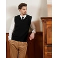 thumbnail image 4 of PUZTLOY Men's Sweater Vest Sleeveless Knitted Pullover Casual Solid Color Relaxed Fit Fall Winter Warm Fashion Tops Knitwear 2025 Black, 4 of 10