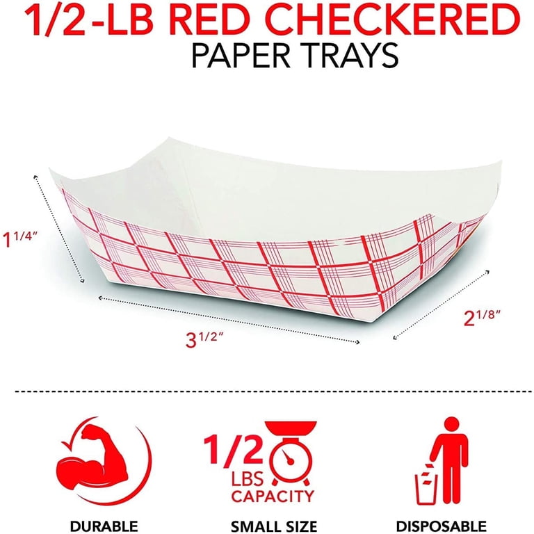 Stock Your Home Paper Food Boats, Red Checkered, 100 Pack photo 2
