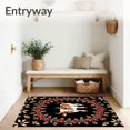 thumbnail image 3 of ODIKA 3'x5' Machine Washable Non-Slip Area Rug, Rustic Highland Cow Surrounded by Berry and Fern Swirls High Traffic Rug with Pad, Black, 745076, 3 of 8