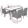 thumbnail image 4 of vidaXL 5 Piece Garden Dining Set with Cushions Black Poly Rattan, 4 of 5