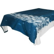SKYSONIC 60"x60" Square Tablecloth with Snowflake Christmas Tree-1 Prints, Anti-Wrinkle and Smooth Table Cloth for Kitchen/Home/Dinning Wedding Decoration