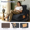 thumbnail image 4 of Venuezy 3-in-1 Folding Bean Bag Chair for Adults, Convertible Sofa Bed with Memory Foam, Corduroy Lounge Chair with Pockets & Leather Handle, No Assembly Needed, Washable Cover, 4 of 9