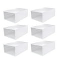 thumbnail image 1 of Miangastore 6pcs Shoes Box Drawer Shoe Box Thicken Transparent Shoes Organizer Dust-proof Shoes Display Box (White, Random Frame Color), 1 of 8