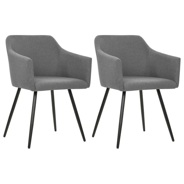 vidaXL Chaises de Salle à Manger 2 Pcs Tissu Gris Clair