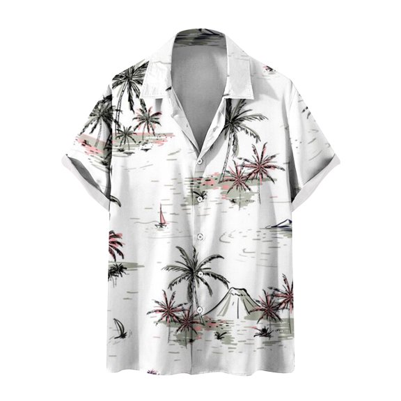 Aloohaidyvio no boundaries shirts for men,Mens Shirt Non Positioning Hawaiian Print Short Sleeved Lapel Shirt Beach Shirt Blouse,Men's Shirts on Clearance