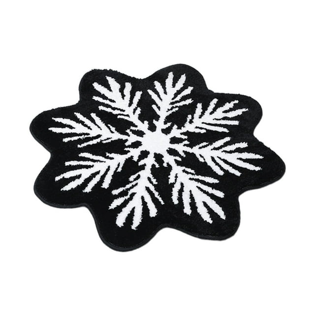 Qiulaii 3pcs Christmas Snowflake Floor Mat, Non-Slip Water Absorbent Entryway Rug, Festive Holiday Decor Bathroom Carpet, Washable Anti-Skid Doormat