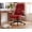 Burgundy, variant on Fabric High Back Office Chair with Lockable Quiet Casters, Ergonomic Home Office Desk Chair with Flip-up Armrest, Comfy Computer Chair with Adjustable Height for Home & Office & Work
