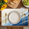 thumbnail image 4 of Navy Blue Ombre Beach Placemats Set of 4, Summer Ocean Coastal Gradient Waves Placemats for Dining Table, Place Mats for Kitchen Tabletop, Waterproof Wipeable Dining Table Mats Set, 4 of 9