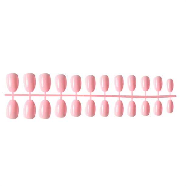 Vogacara 24 piezas de uñas postizas de ataúd resistentes a los arañazos de bailarina corta coloridas uñas acrílicas artificiales de color sólido DIY Juegos de manicura 11 rosa Vogacara CE011412-11