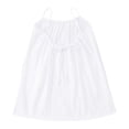 thumbnail image 4 of Xudanell Backless Cami Dress Girls Open Back Mini Linen Dress Spaghetti Strap Summer Beach Vacation Flowy Sundress for Kids (White, 9-10 Years), 4 of 5