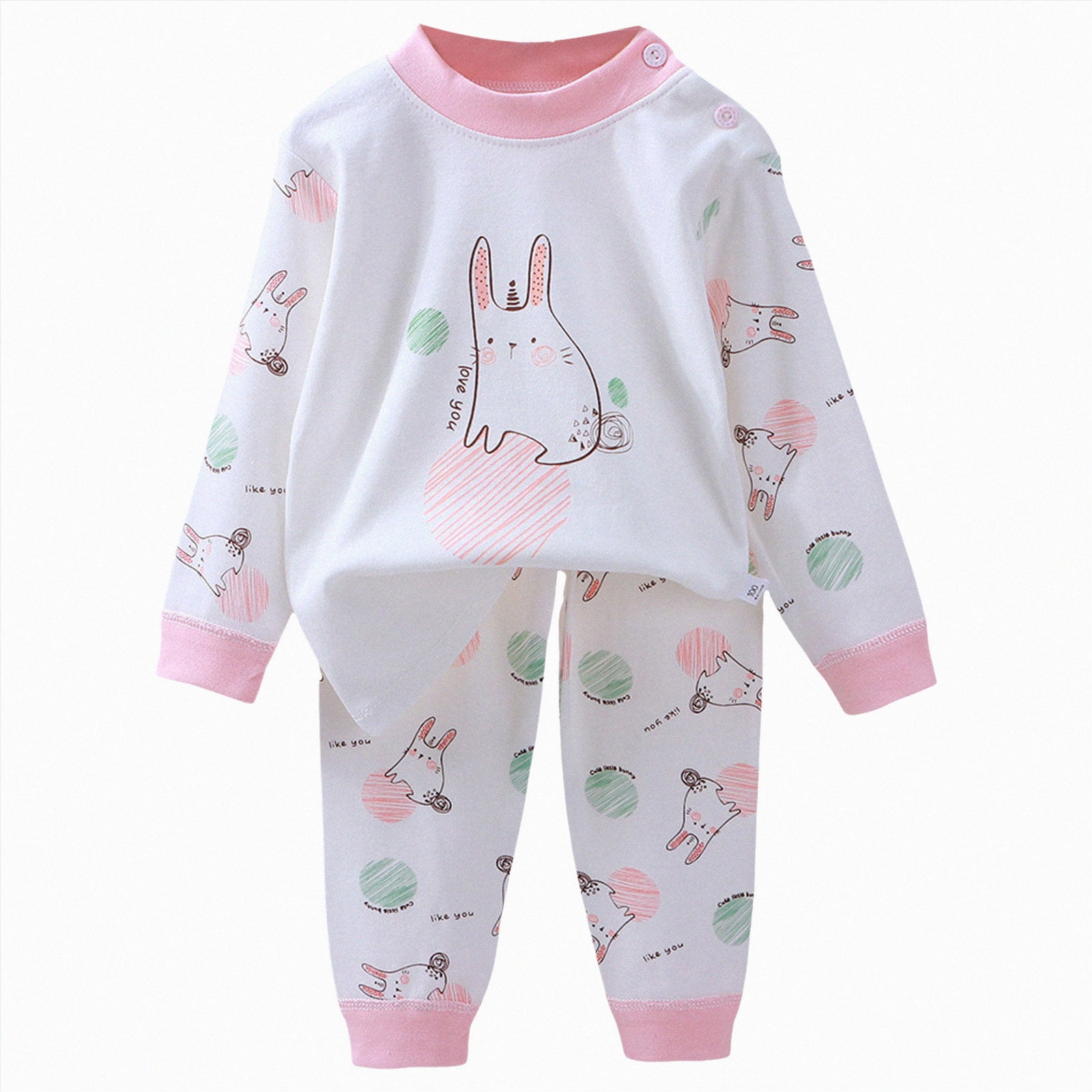 Wonitaaizi Pajamas for Girls Pajama Set for Toddlers and Kids, Soft and Stretchable Fabric(18-24 Months,Pink)