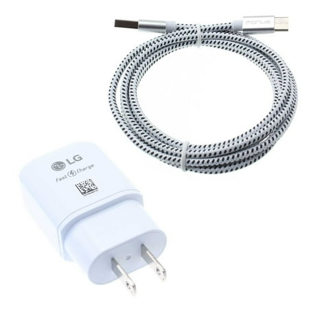6ft USB-C Cable 18W Fast Home Charger for LG K51 Velvet Stylo 6 - Power Adapter QC3.0 TYPE-C Cord Travel Wall AC Plug Long D6V Compatible With LG K51 Velvet Stylo 6 Phones